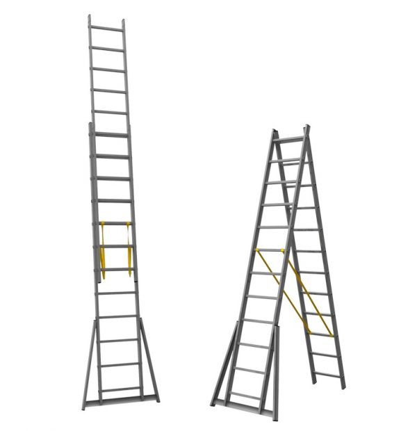escalera uso múltiple serie doble uso de aluminio